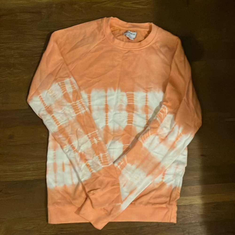 Orange and White Tie-Dye Sweatshirt